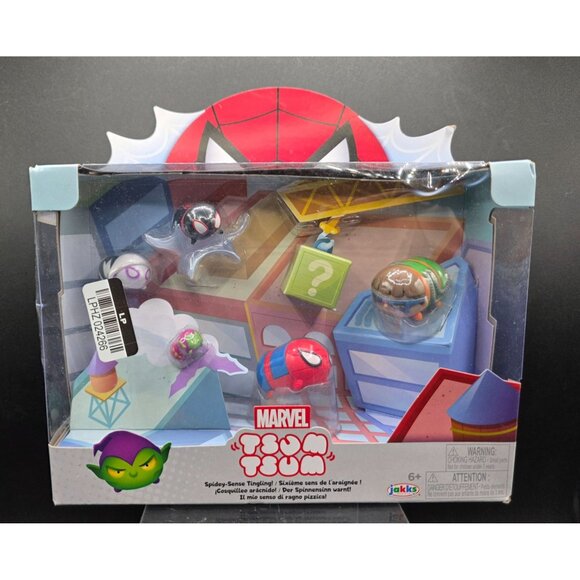 Marvel Tsum Tsum Spider-Man Tingle Set By Jakks Pacific - Picture 1 of 7